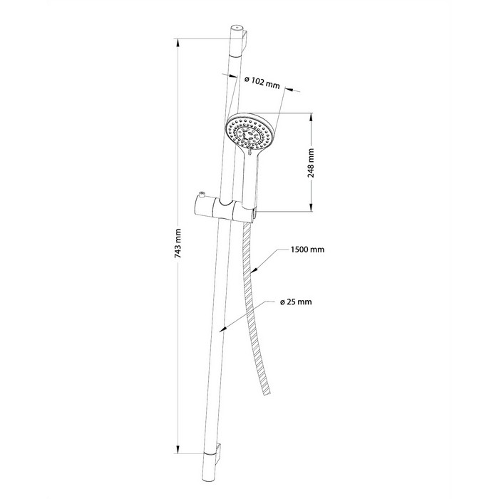 Душевой гарнитур на штанге OMNIRES YOSEMITE-SCR (хром)  Душевой гарнитур на штанге OMNIRES YOSEMITE-SCR (хром)