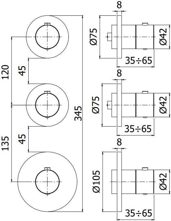 Смеситель для ванны с душем Paffoni Modular Box MDE018CR Смеситель для ванны с душем Paffoni Modular Box MDE018CR