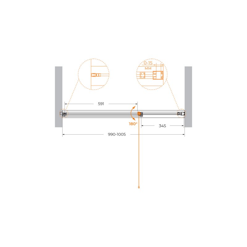 URBAN-B-12-100-C-CR Душевая дверь URBAN-B-12-100-C-CR Душевая дверь