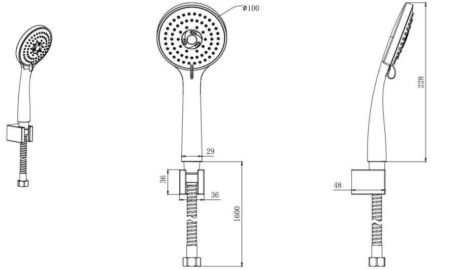 Душевой набор AQUATEK AQ2010CR  Душевой набор AQUATEK AQ2010CR