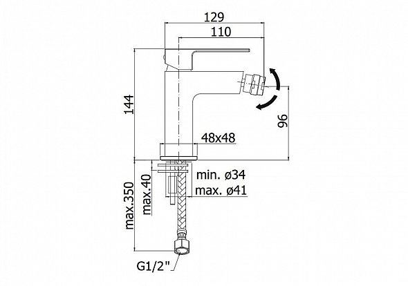 Смеситель для биде Paffoni Elle EL131CR Смеситель для биде Paffoni Elle EL131CR