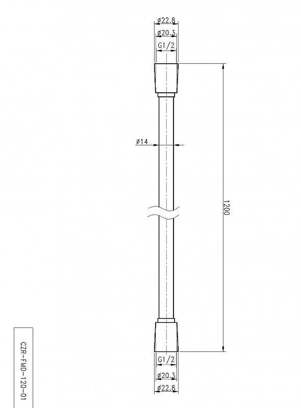 CZR-FMD-120-NOP Гибкий шланг, длина 1,2 м, чёрный матовый CZR-FMD-120-NOP Гибкий шланг, длина 1,2 м, чёрный матовый