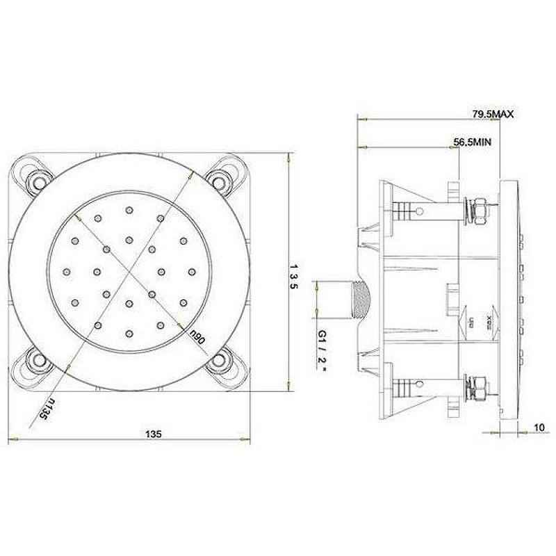 Форсунка боковая скрытого монтажа OMNIRES (хром) S29CR Форсунка боковая скрытого монтажа OMNIRES (хром) S29CR