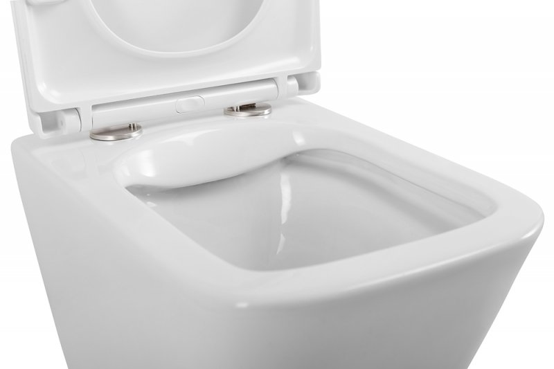 DUE Чаша унитаза подвесного c креплением и сиденьем дюропласт soft close BB3103CHR/SC DUE Чаша унитаза подвесного c креплением и сиденьем дюропласт soft close BB3103CHR/SC