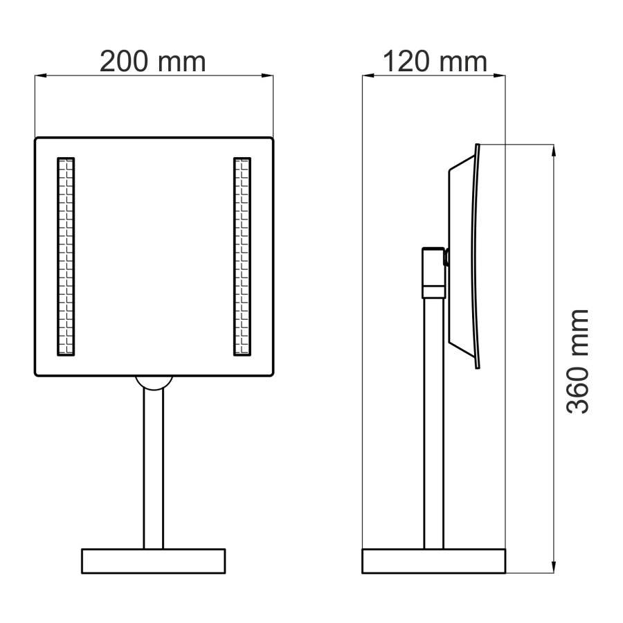 K-1007 Зеркало с LED-подсветкой, 3-х кратным увеличением K-1007 Зеркало с LED-подсветкой, 3-х кратным увеличением