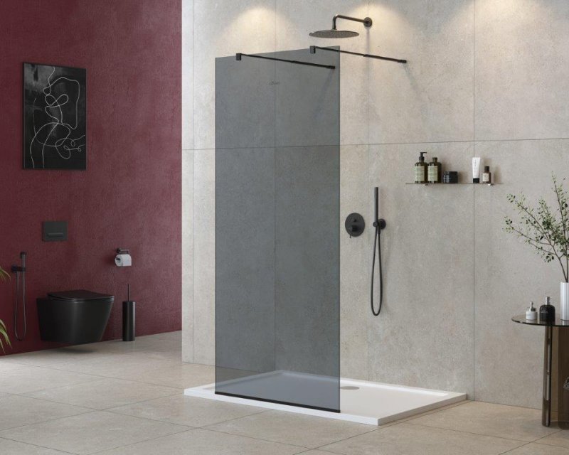 LIBERTA-L-2-90-C-NERO Душевая перегородка с возможностью двустороннего входа, стекло прозрачное, профиль чёрный, 900x1950 мм LIBERTA-L-2-90-C-NERO Душевая перегородка с возможностью двустороннего входа, стекло прозрачное, профиль чёрный, 900x1950 мм