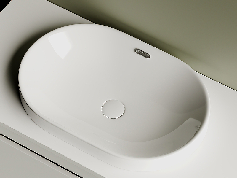 Умывальник овальный встраиваемый сверху в столешницу Element 600*400*195мм Умывальник овальный встраиваемый сверху в столешницу Element 600*400*195мм