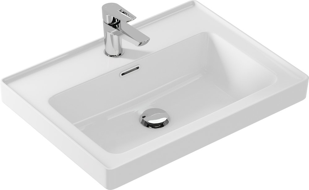 Прямоугольная тонкостенная мебельная раковина CREA с отверстием под смеситель, размером 60 см. Прямоугольная тонкостенная мебельная раковина CREA с отверстием под смеситель, размером 60 см.