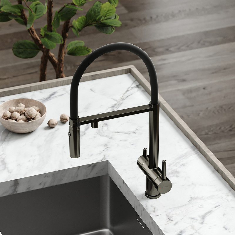 Смеситель для кухни SANCOS Imola с возможностью подключения фильтра для воды, цвет вороненая сталь, арт. SC4010GG Смеситель для кухни SANCOS Imola с возможностью подключения фильтра для воды, цвет вороненая сталь, арт. SC4010GG