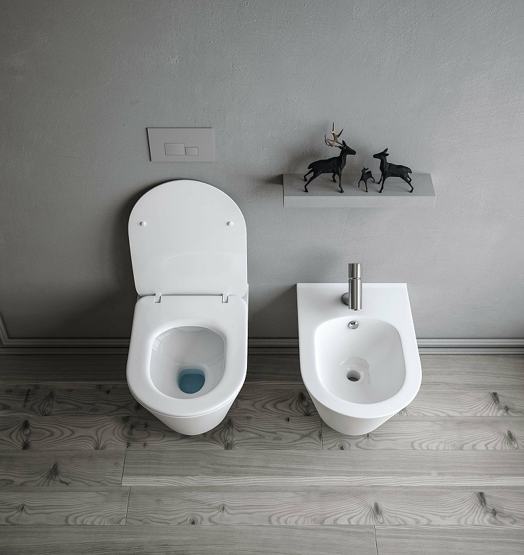 Биде подвесное безободковое Creto Logan L3 белое 1003-003-L3W Биде подвесное безободковое Creto Logan L3 белое 1003-003-L3W