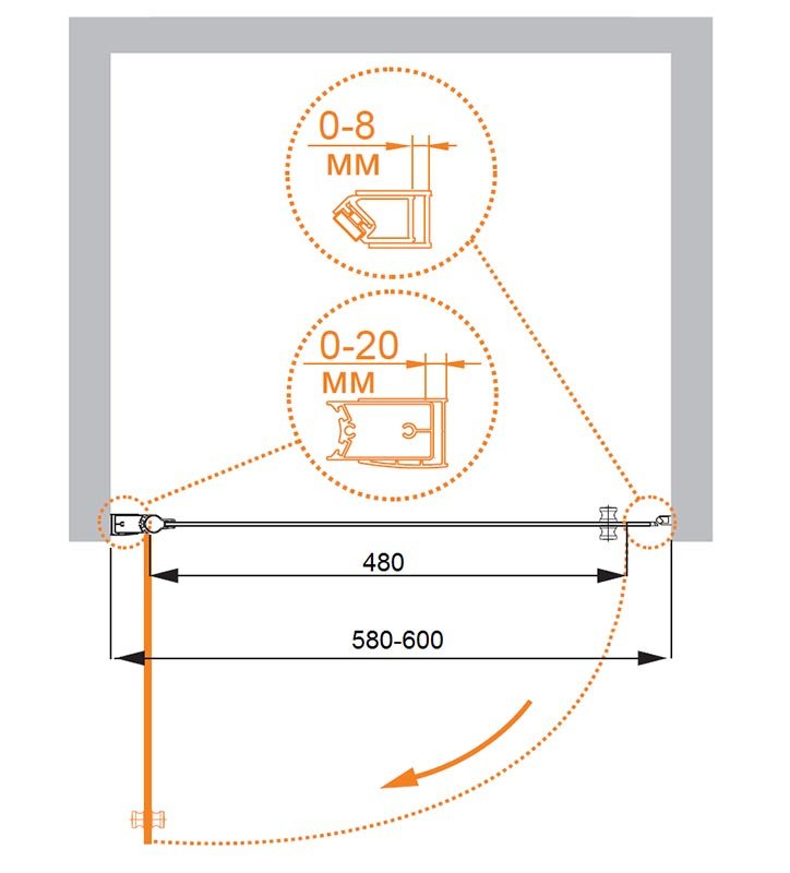 ELENA-W-B-1-60-C-Cr Душевая дверь ELENA-W-B-1-60-C-Cr Душевая дверь
