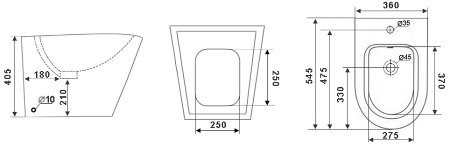 Биде Timo INARI TK-502 напольное Биде Timo INARI TK-502 напольное