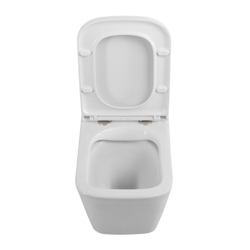 DUE Чаша унитаза подвесного c креплением и сиденьем дюропласт soft close BB3103CHR/SC DUE Чаша унитаза подвесного c креплением и сиденьем дюропласт soft close BB3103CHR/SC