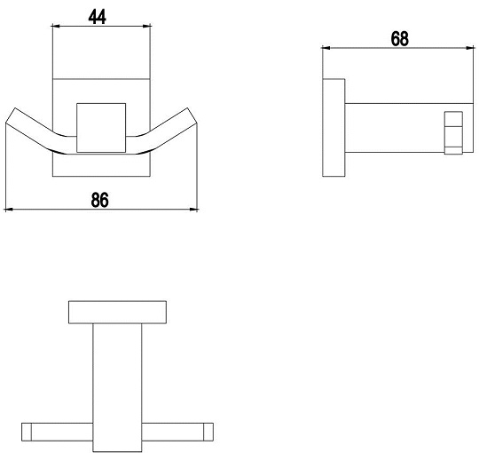 Крючок двойной TIMO Selene Brush Gold 17012/17 Крючок двойной TIMO Selene Brush Gold 17012/17