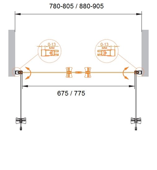 ECO-O-B-2-90-P-Cr Душевая дверь ECO-O-B-2-90-P-Cr Душевая дверь
