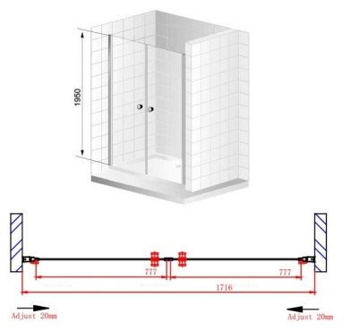 ELENA-W-B-2-180-P-Cr Душевая дверь ELENA-W-B-2-180-P-Cr Душевая дверь