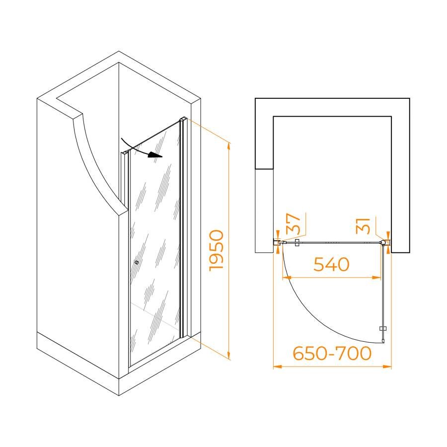 Душевая дверь Dolphin TN-03, RGW 54930307-101 Душевая дверь Dolphin TN-03, RGW 54930307-101