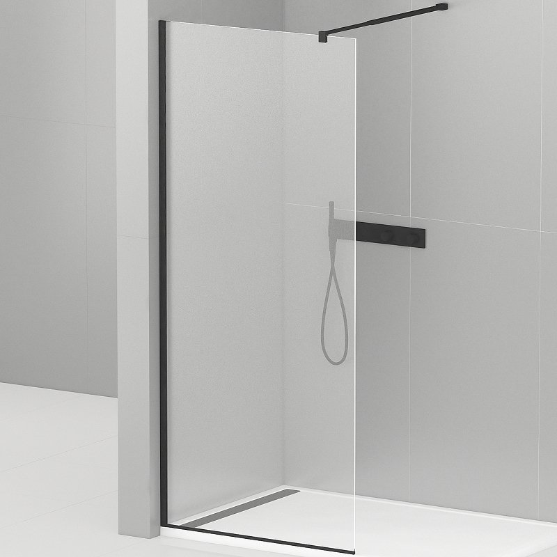 LIBERTA-L-1-120-120-C-NERO Душевая перегородка с односторонним входом, стекло прозрачное, профиль чёрный, 1200x1200x1950 мм LIBERTA-L-1-120-120-C-NERO Душевая перегородка с односторонним входом, стекло прозрачное, профиль чёрный, 1200x1200x1950 мм