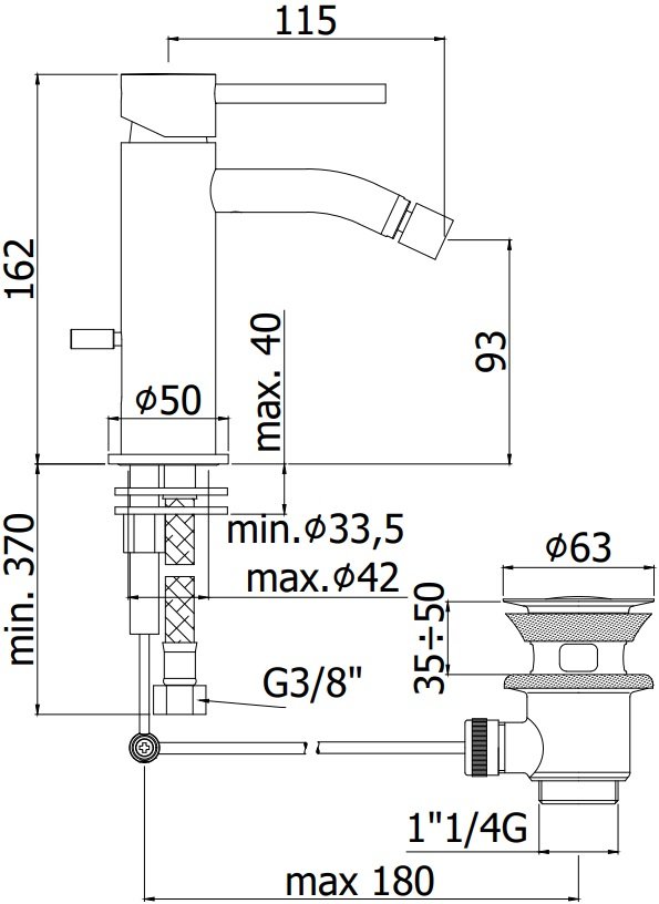 Смеситель для биде Paffoni Light LIG135CR Смеситель для биде Paffoni Light LIG135CR