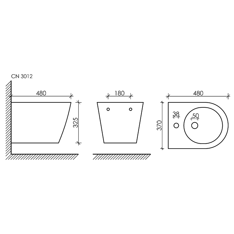 Биде подвесное Ceramica Nova Forma CN3012 Биде подвесное Ceramica Nova Forma CN3012