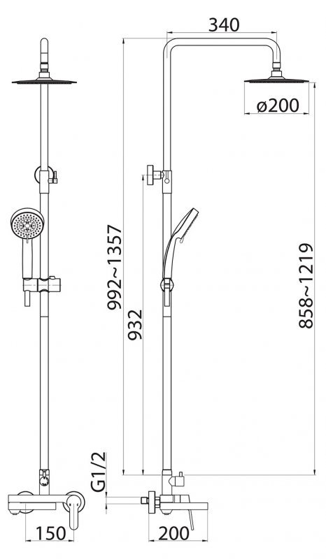 Душевая стойка BelBagno DELTA DEL-VSCM-BORO Душевая стойка BelBagno DELTA DEL-VSCM-BORO