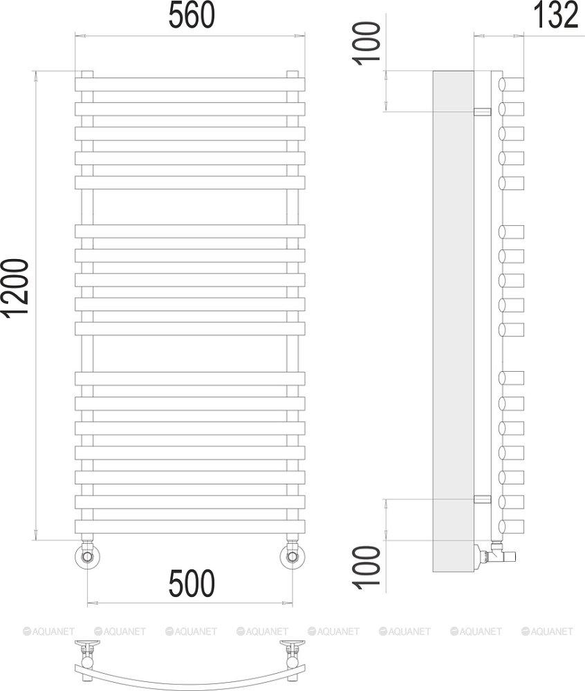Полотенцесушитель Terminus Капри П17 500х1200 Полотенцесушитель Terminus Капри П17 500х1200