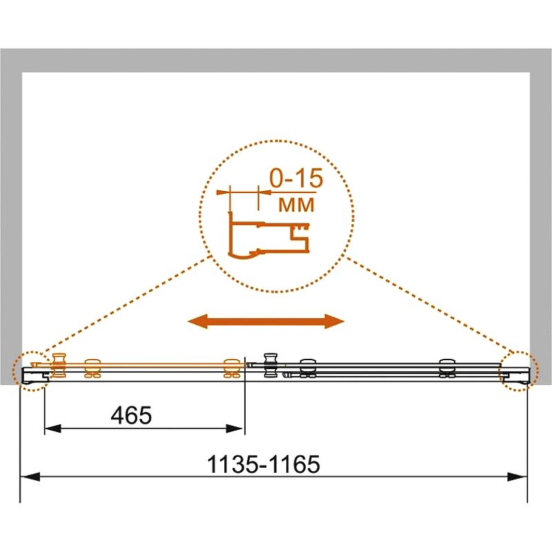 PRATICO-BF-1-115-C-Cr Душевая дверь PRATICO-BF-1-115-C-Cr Душевая дверь