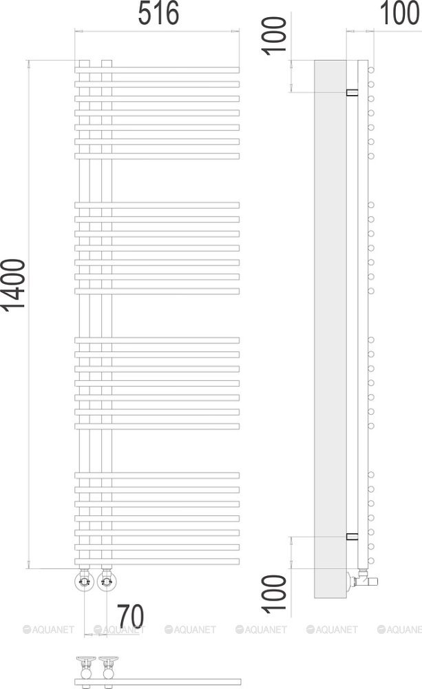 Полотенцесушитель Terminus Астра П28 70х1400 Полотенцесушитель Terminus Астра П28 70х1400