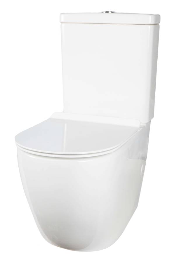 Чаша напольного унитаза безободковая Creto Logan L1 1001-004-WF с крышкой-сиденьем микролифт, белая Чаша напольного унитаза безободковая Creto Logan L1 1001-004-WF с крышкой-сиденьем микролифт, белая