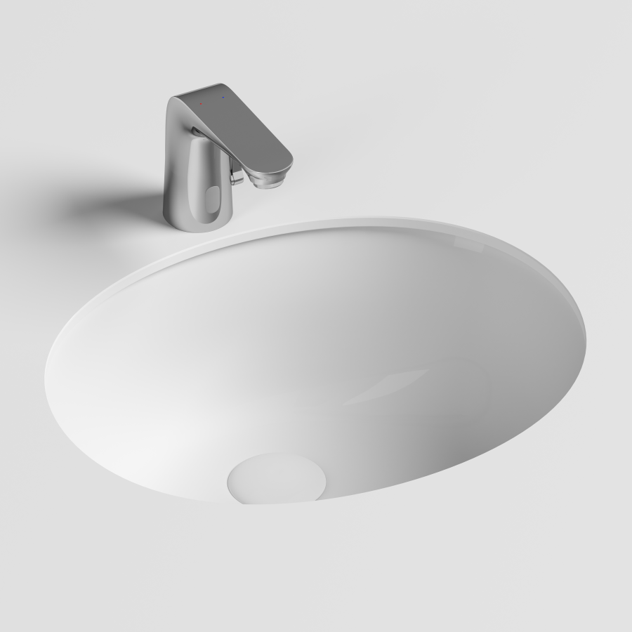 Умывальник овальный встраиваемый под столешницу Element 510*420*195мм, с крепежом и шаблоном для установки Умывальник овальный встраиваемый под столешницу Element 510*420*195мм, с крепежом и шаблоном для установки