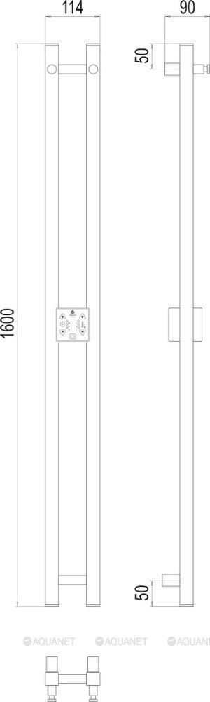 Полотенцесушитель Terminus Стойка электро DUO проф 1600 Полотенцесушитель Terminus Стойка электро DUO проф 1600