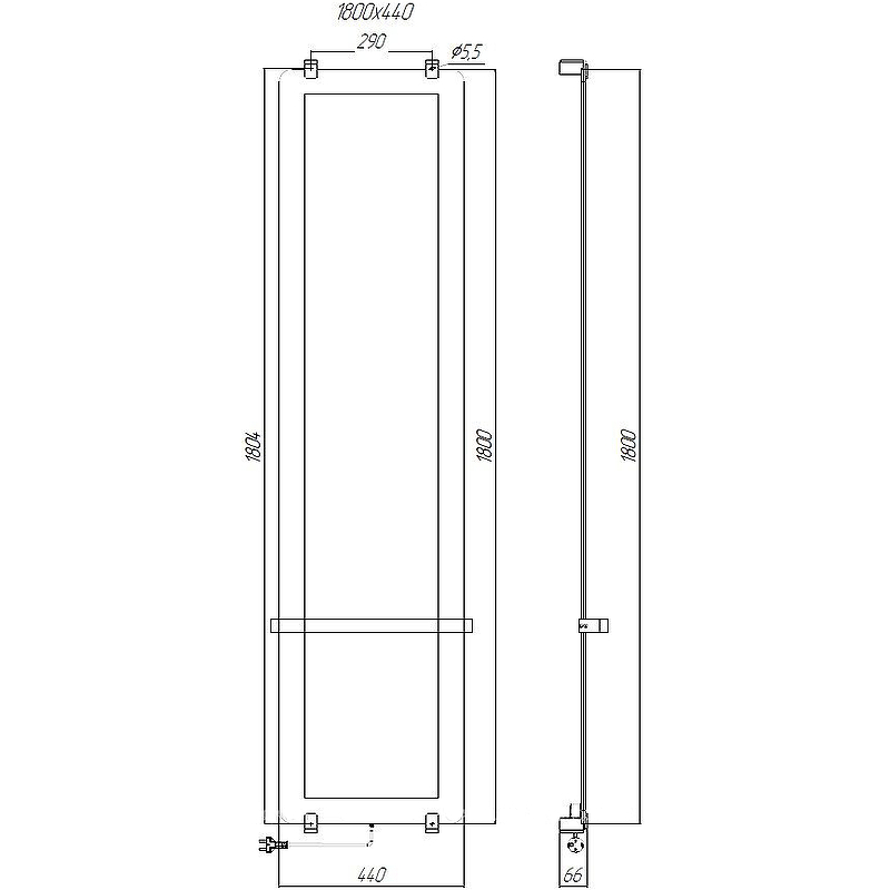 Полотенцесушитель электрический Allen Brau Infinity 180x44 8.21006.GL (без креплений) Полотенцесушитель электрический Allen Brau Infinity 180x44 8.21006.GL (без креплений)