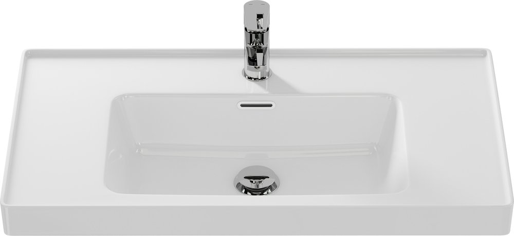 Прямоугольная тонкостенная мебельная раковина CREA с отверстием под смеситель, размером 80 см. Прямоугольная тонкостенная мебельная раковина CREA с отверстием под смеситель, размером 80 см.