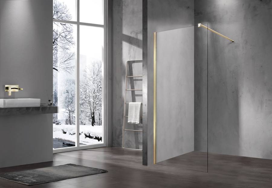 Душевая перегородка Walk-In VSW-1H600CLG, 600*2000, матовый золотой, стекло прозрачное Душевая перегородка Walk-In VSW-1H600CLG, 600*2000, матовый золотой, стекло прозрачное