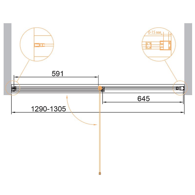 URBAN-B-12-130-C-CR Душевая дверь URBAN-B-12-130-C-CR Душевая дверь
