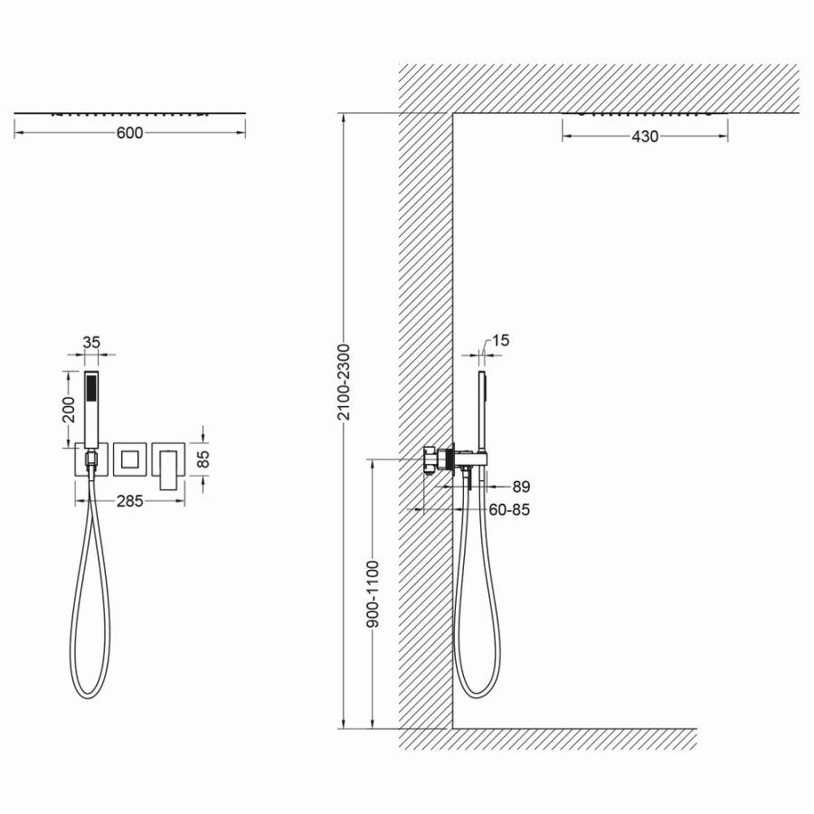Душевая система Timo Selene SX-2129/17SM скрытого монтажа, золото матовое Душевая система Timo Selene SX-2129/17SM скрытого монтажа, золото матовое