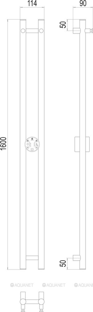 Полотенцесушитель Terminus Стойка электро DUO круг1600 Полотенцесушитель Terminus Стойка электро DUO круг1600