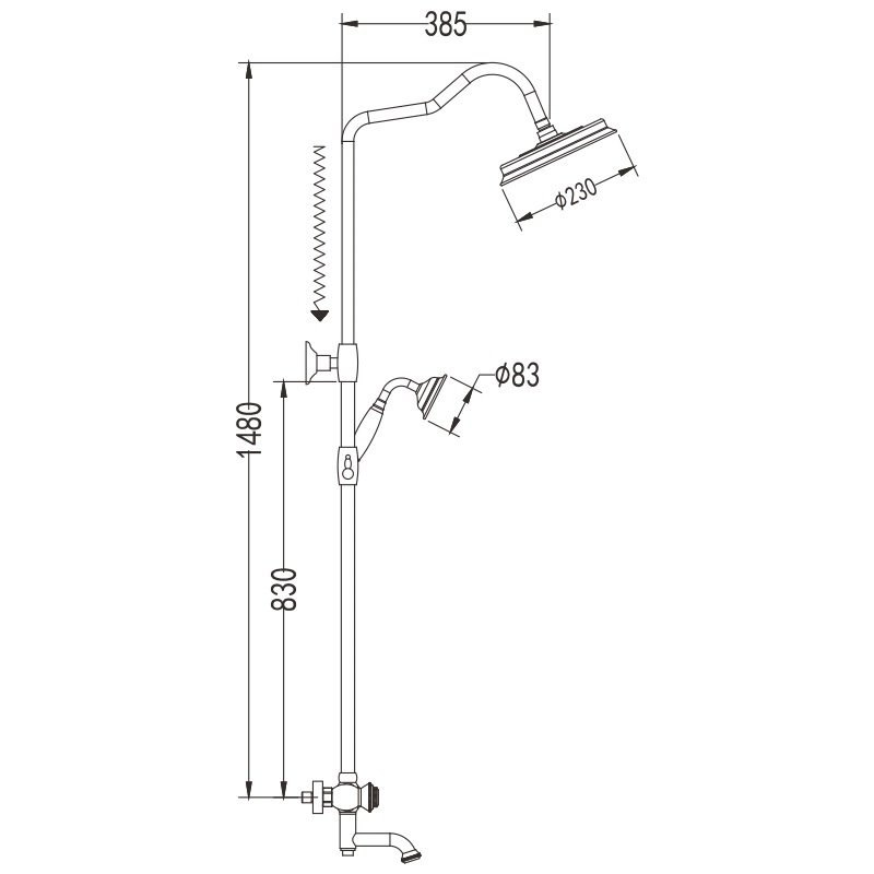 Душевая система латунь бронза R3036Q Душевая система латунь бронза R3036Q