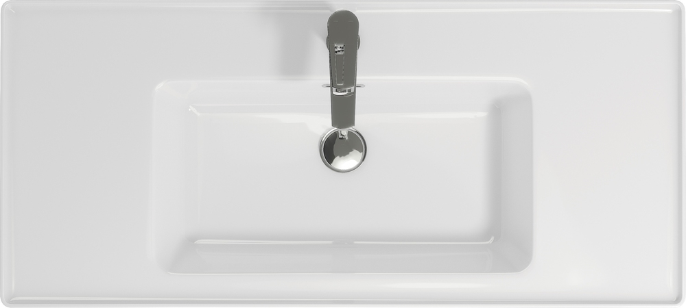 Прямоугольная тонкостенная мебельная раковина CREA с отверстием под смеситель, размером 100 см. Прямоугольная тонкостенная мебельная раковина CREA с отверстием под смеситель, размером 100 см.