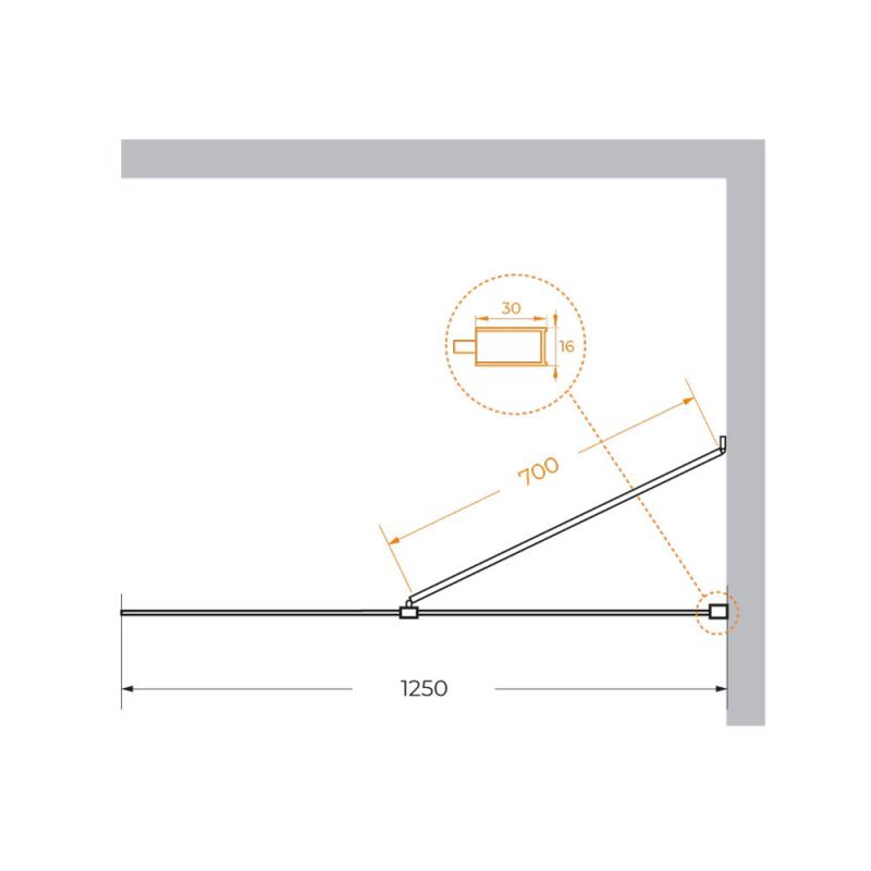 LIBERTA-L-1-TB-100-C-NERO Душевая перегородка универсальная с односторонним входом, стекло прозрачное, профиль чёрный, 1000x1950 мм LIBERTA-L-1-TB-100-C-NERO Душевая перегородка универсальная с односторонним входом, стекло прозрачное, профиль чёрный, 1000x1950 мм