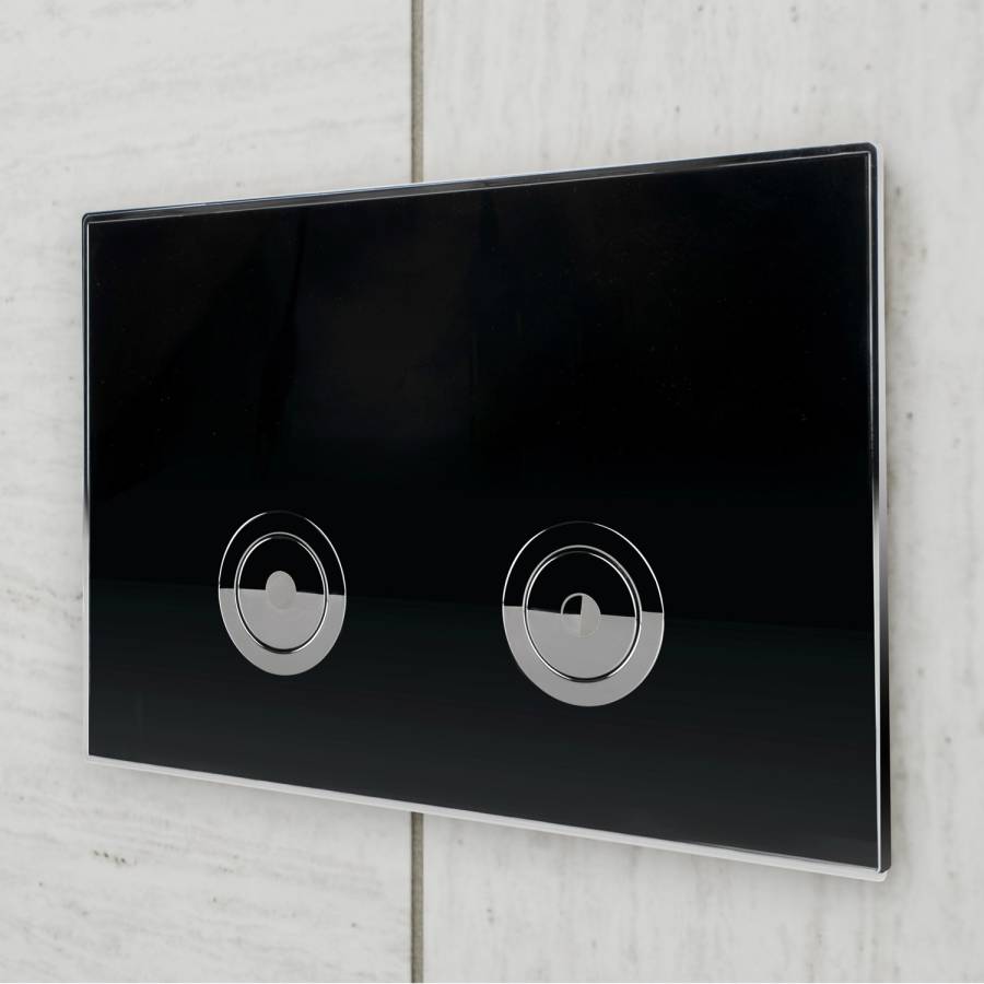 Клавиша смыва для пневматической инсталляции Point Венера, черный/хром, PN44071BC Клавиша смыва для пневматической инсталляции Point Венера, черный/хром, PN44071BC