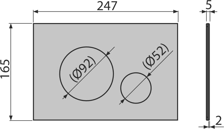 Кнопка управления для скрытых систем инсталляции, нержавеющая сталь-полумат/глянец Кнопка управления для скрытых систем инсталляции, нержавеющая сталь-полумат/глянец