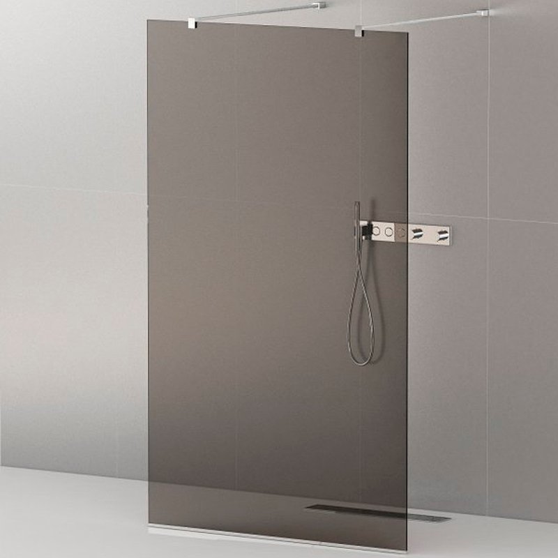 LIBERTA-L-2-80-120-GR-Cr Душевая перегородка с возможностью двустороннего входа, стекло графит, профиль хром, 800x1200x1950 мм LIBERTA-L-2-80-120-GR-Cr Душевая перегородка с возможностью двустороннего входа, стекло графит, профиль хром, 800x1200x1950 мм