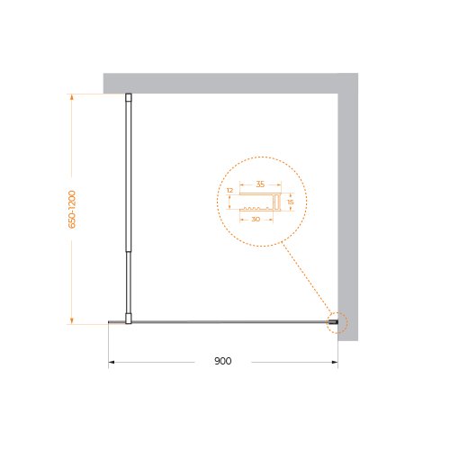 Душевая перегородка BELBAGNO KRAFT-L-1 Душевая перегородка BELBAGNO KRAFT-L-1