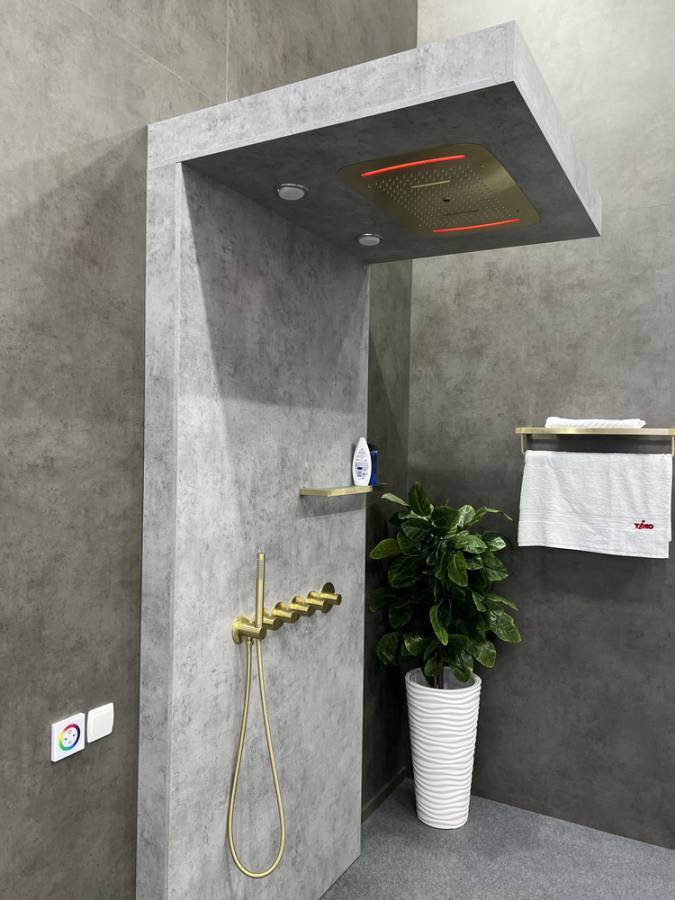 Душевая система Timo Saona SX-2319/17SM скрытого монтажа с термостатом, золото матовое Душевая система Timo Saona SX-2319/17SM скрытого монтажа с термостатом, золото матовое