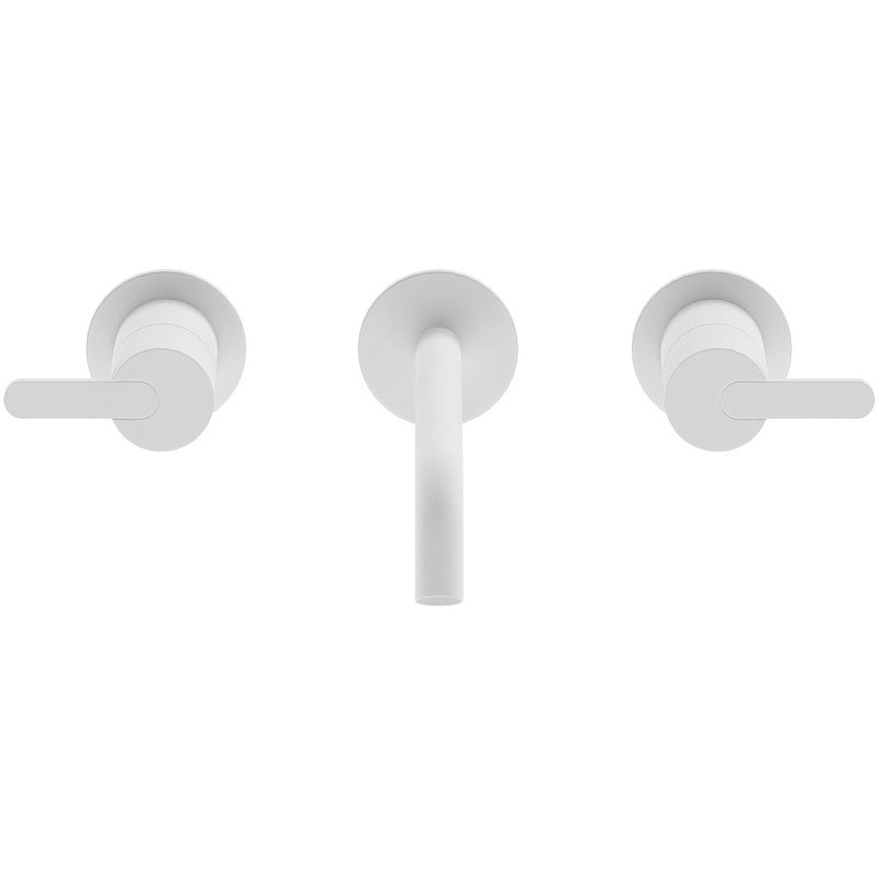 LEAF-BLI3L-BIO Смеситель для раковины встраиваемый на три отверстия, исполнение белый матовый LEAF-BLI3L-BIO Смеситель для раковины встраиваемый на три отверстия, исполнение белый матовый