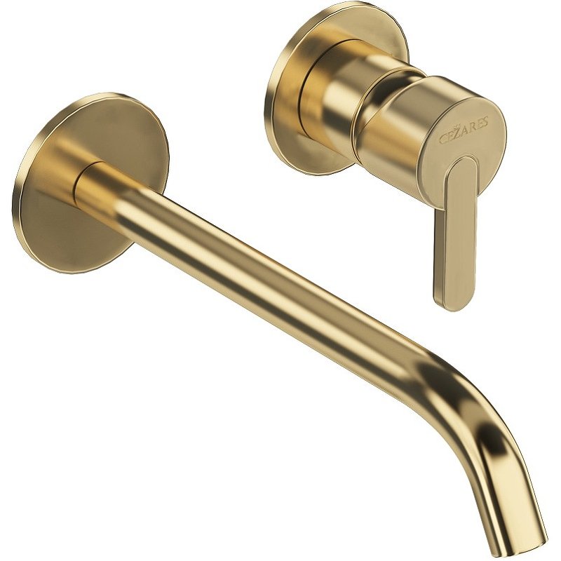 LEAF-BLI2-SR Смеситель для раковины встраиваемый однорычажный, на два отверстия, длина излива 23 см, исполнение Sunrise LEAF-BLI2-SR Смеситель для раковины встраиваемый однорычажный, на два отверстия, длина излива 23 см, исполнение Sunrise