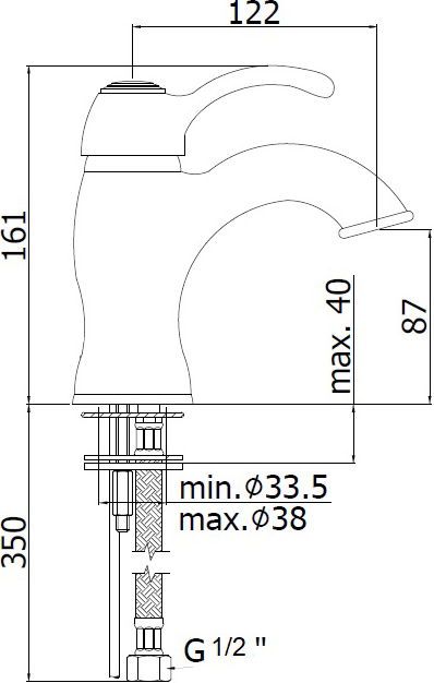 Смеситель для раковины Paffoni Flavia FA071CR Смеситель для раковины Paffoni Flavia FA071CR