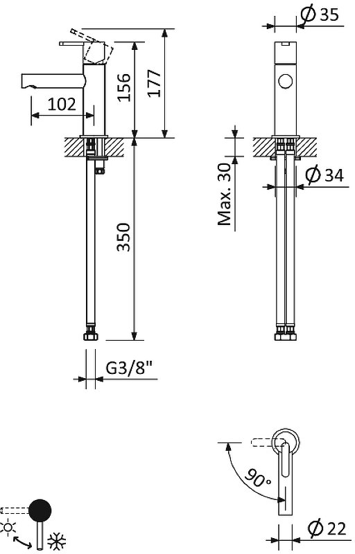LEAF-LSM1-NOP Смеситель для раковины однорычажный, с донным клапаном, исполнение черный матовый LEAF-LSM1-NOP Смеситель для раковины однорычажный, с донным клапаном, исполнение черный матовый