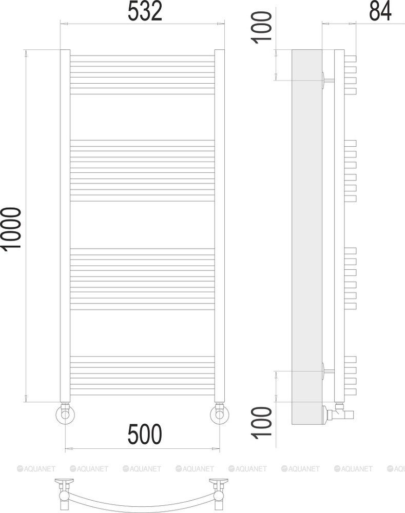 Полотенцесушитель Terminus Классик П20 500х1000 Полотенцесушитель Terminus Классик П20 500х1000
